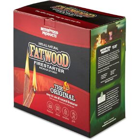 Betterwood 5lb Fatwood Natural Pine Firestarter (3 Pack) for Campfire, BBQ, or Pellet Stove; Non-Toxic and Water Resistant