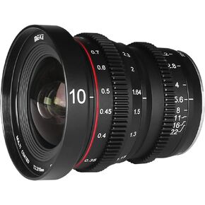 Meike 10mm T2.2 Large Aperture Manual Focus Low Distortion APS-C S35 Format 6K Mini Prime Cine Lens Compatible with Sony E Mount Cameras FX30 FS5 FS7
