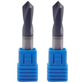 BestParts High Performance 2Pcs Solid Carbide Spotting Drill - AlTiN Coated, 90 Degree, 2 Flute, 3/8" Shank Diameter, 1" Flute Length, 2-1/2" Overall Length