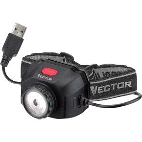VECTOR HL500V Headlamp 600 Lumen Lithium Ion with USB Charging Capability, Rechargeable