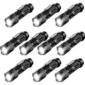 MODOAO Tactical Flashlight 10 Pack,Mini Flashlight of 3 Modes Handheld LED Torch 7w 300lm Light for Kids Child Camping Emergency Travel Hiking Torch Light