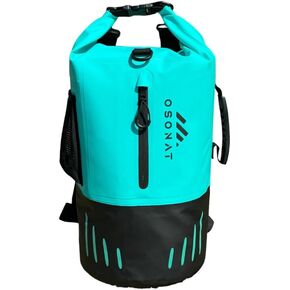 OSONAT 20L ProShield Waterproof Dry Bag | Durable PVC, Side Handle, Mesh Pocket | Ideal for Hiking, Kayaking, Beach (Turquoise/Black Blend)