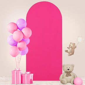 FUHSY Fitted Wedding Arch Covers Stretchy Backdrop 7.2FT Hot Pink Arch Backdrop Cover for Round Top Chiara Frame Backdrop Spandex Cover for Arch Backdrop Balloon Arch Fabric Cover for Birthday Parties