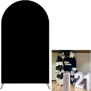 Chiara Backdrop Arched Wall 4x7Ft Metal Arch Backdrop Stand and Spandex Backdrop Cover, Aluminum Arch Wall Panel Kit for Baby Shower, Birthday Party, Wedding, Photo Background Decoration
