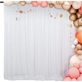 ShiDianYi Sequin Backdrop 10x10FT Silver Sequin Wedding Backdrop Photo Booth Sequin Backdrop Curtains for Parties Fabric Backdrop Glitter Background for Pictures Shimmer Curtains Event Decor