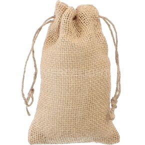 CleverDelights 4" x 6" Burlap Bags - 10 Pack - 4x6 Inch Jute Burlap Drawstring Sacks