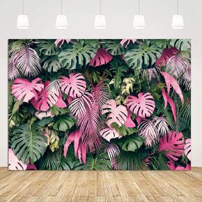 Tropical Palm Leaves Picture Photography Backdrop 7x5ft for Hawaiian Luau Party Decorations Jungle Safari Plants Photo Background Birthday Baby Shower Supplies Banner
