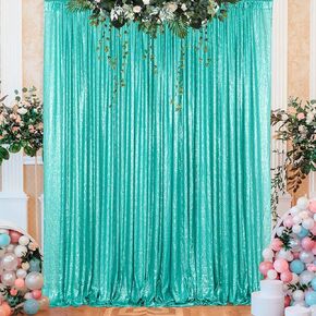 ShinyBeauty Pack of 2 Backdrop Curtain Royal Blue 2FTx7FT Photo Backdrop Sequins Backdrop for Pictures Y1023