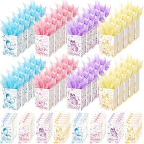 24 Sets Bible Verse Gift Bags Religious Butterflies Favor Bags with Tissues and Card Christian Gift Bags Goodie Bags with Handles Baptismal Bags for Sunday School Gift Wedding Wrapping Wedding Bags