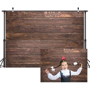 CYLYH 8x6ft Brown Wood Backdrop Photographers Retro Wood Wall Background Cloth Baby Shower Newborn Banner Birthday Party Decorations D112