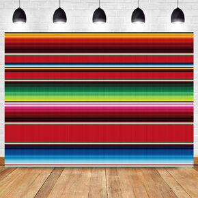 Mexican Carnival Theme Photography Background Horizontal Grid Stripe Friends Gathering Decorations Backdrop Banner Photo Prop 5x3ft