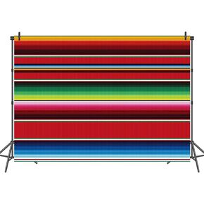 Mexican Carnival Theme Photography Background Horizontal Grid Stripe Friends Gathering Decorations Backdrop Banner Photo Prop 5x3ft