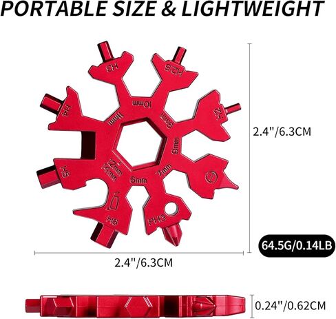 18 in 1 Snowflake Multi Tool, Phillips Flat Screwdriver Kit/Wrench/Bottle Opener, EDC Camping Gear, Gifts for Men (Colorful) in Kuwait