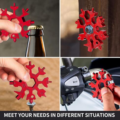 18 in 1 Snowflake Multi Tool, Phillips Flat Screwdriver Kit/Wrench/Bottle Opener, EDC Camping Gear, Gifts for Men (Colorful) in Kuwait