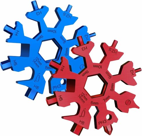 18 in 1 Snowflake Multi Tool, Phillips Flat Screwdriver Kit/Wrench/Bottle Opener, EDC Camping Gear, Gifts for Men (Colorful) in Kuwait