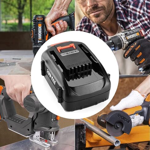 2 حزمة بطارية ليثيوم Worx 20 فولت بديلة 6500 مللي أمبير في الساعة، متوافقة مع بطارية Worx 20 فولت WA3578 WA3575 WA3520 WA3525 WG151s WG155s WG251s WG255s WG540s WG890 أدوات كهربائية لاسلكية in Saudi Arabia