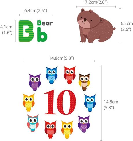 DECOWALL BS-113 Number Tree Alphabet Wall Stickers Kids Decals Nursery Bedroom Peel and Stick Removable Animal Living ABC Classroom in Saudi Arabia