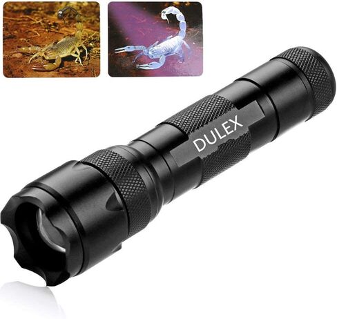 مصباح يدوي للأشعة فوق البنفسجية BlackLight، DULEX 395 - 410nm UV Led Blacklight Flashlight ومجموعة شاحن بطاريات قابلة لإعادة الشحن للاستخدام المهني / التجاري in Saudi Arabia