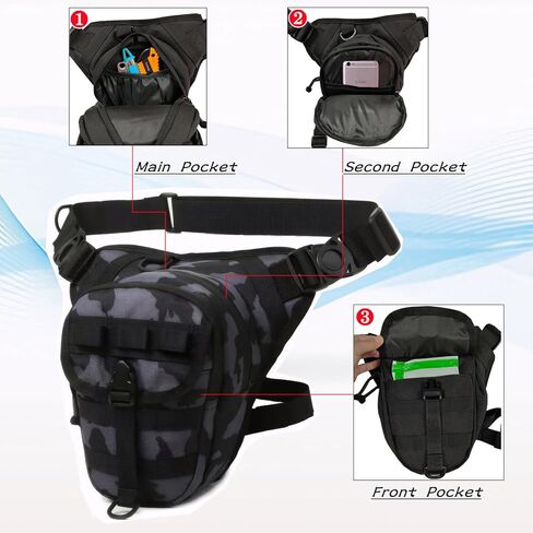 حقيبة الساق التكتيكية من Vdones للرجال، حقيبة الفخذ المثالية للنساء، مثالية لصيد الأسماك، والمشي لمسافات طويلة، والدراجات النارية، وركوب الخيل، والكشف in Kuwait