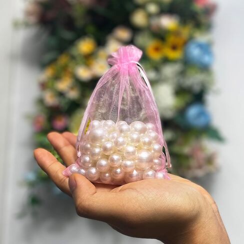 SIAGCRAW 100PCS Mixed Color Organza Bags, 4x6 inches Small Mesh Bag Drawstring, Little Gift Bags for Candy Jewelry Party Wedding Favor Small Presents in Kuwait