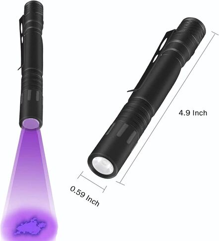 GaiGaiMall الأشعة فوق البنفسجية القلم ضوء مصباح يدوي 395nm المحمولة الصغيرة LED Blacklight الأشعة فوق البنفسجية PenLights لفندق الحيوانات الأليفة البول الكشف عن الراتنج علاج صيد العقرب، 4 حزمة in Kuwait