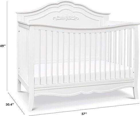 DaVinci Fiona 4-in-1 Convertible Crib in White, Greenguard Gold Certified in Saudi Arabia