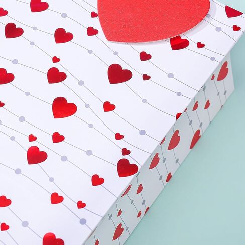 lilymelon 4 Pack 13" Large Gift Bags with Tissue Paper for Valentines Day/Birthday/Mother's day/Father's day and more (Heart) in Saudi Arabia