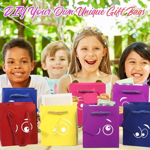 32 Pack Mini Gift Bags with Handles Bulk 4 x 2.75 x 4.5 Inch, 8 Colors Tiny Paper Bags with Gift Tags Assorted Color Metallic Paper Totes for Birthday Wedding Christmas Baby Shower Party Favor in Saudi Arabia