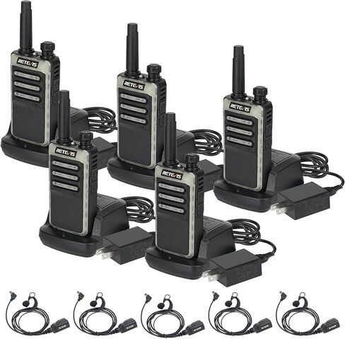 Retevis RB66 Fast Charging Walkie Talkies with Earpiece,Portable FRS Two-Way Radios,Flashlight, VOX, Remote Alarm, USB-C Charging Base,Durable Commercial 2 Way radios for Hotel Retail (5 Pack) in Saudi Arabia