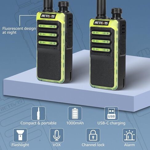 Retevis RB66 Fast Charging Walkie Talkies with Earpiece,Portable FRS Two-Way Radios,Flashlight, VOX, Remote Alarm, USB-C Charging Base,Durable Commercial 2 Way radios for Hotel Retail (5 Pack) in Saudi Arabia