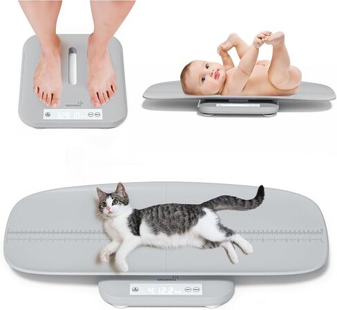 GROWNSY Baby Scale, Multifunctional Baby Weight Scale, Pet Scale for Puppy, Cat, Adult Scale Up to 330lbs, Digital Scale with Hold Function, 27-inch Height Measurement, 5 Units, LED Screen Grey in Saudi Arabia