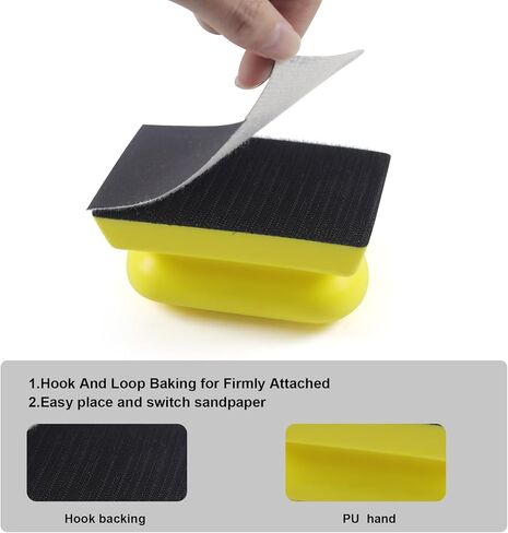 مجموعة قوالب الصنفرة 3 قطع، مجموعة أدوات الصنفرة اليدوية المستطيلة، 10 بوصة، 7.8 بوصة و4.7 بوصة، مجموعة أدوات الصنفرة اليدوية للخشب وإصلاح هياكل السيارات والطلاء والأعمال الخشبية والأثاث، باللون الأصفر in Kuwait