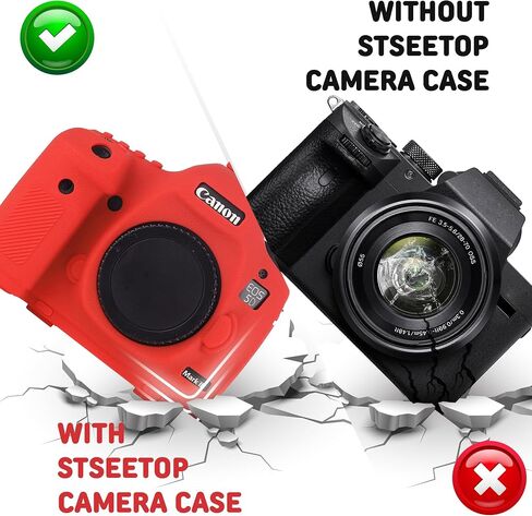 حافظة كاميرا لكاميرا Canon 5D Mark III 5DS 5DSR - غطاء حماية من السيليكون لكاميرات DSLR، قفص قابل للفصل، مقاوم للصدمات، مقاوم للغبار (أحمر) in Kuwait