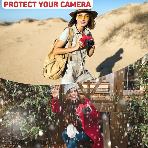 حافظة كاميرا لكاميرا Canon 5D Mark III 5DS 5DSR - غطاء حماية من السيليكون لكاميرات DSLR، قفص قابل للفصل، مقاوم للصدمات، مقاوم للغبار (أحمر) in Kuwait