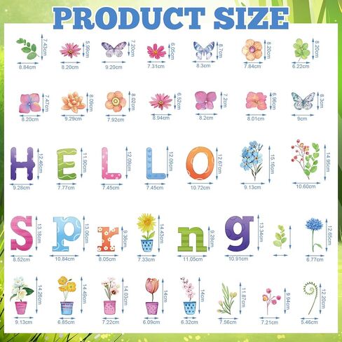 79 Pcs Spring Bulletin Board Decorations Easter Spring Classroom Decorations Hello Spring Flowers Cut Outs with 100 Pcs Glue Points Flower Plants Butterfly Decoration for School Classroom Party in Saudi Arabia