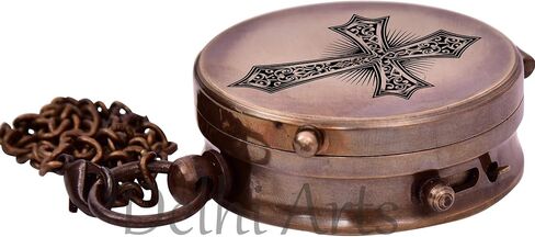 هدية المعمودية، بوصلة تذكارية مخصصة، صليب منقوش وكن قويًا وشجاعًا، أفكار هدايا التأكيد، راقية | هبة الإيمان السماوية. هدية المعمودية المثالية، التبشيرية، عيد الميلاد in Kuwait