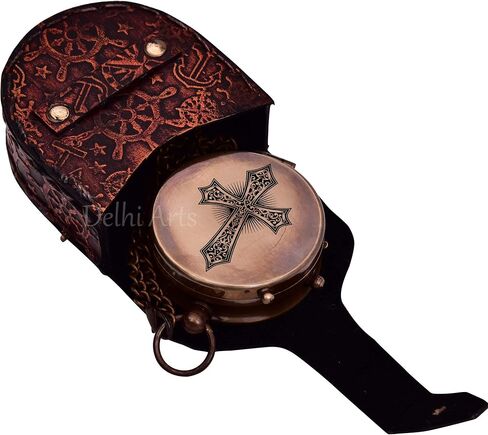 هدية المعمودية، بوصلة تذكارية مخصصة، صليب منقوش وكن قويًا وشجاعًا، أفكار هدايا التأكيد، راقية | هبة الإيمان السماوية. هدية المعمودية المثالية، التبشيرية، عيد الميلاد in Kuwait