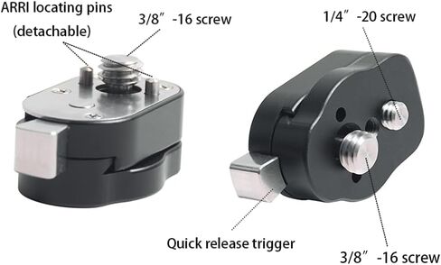 DIGITALFOTO Mini Quick Release Plates with Detachable Anti-Twist ARRI Locating Pins and 1/4" 3/8" Screws, Suitable for Camera Monitors, Magic Arms,Tripods in Kuwait