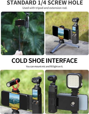 محول حامل تمديد للهاتف المحمول لجيب DJI Osmo 3 ملحقات مشبك الهاتف، حامل مشبك للجيب، 3 مقبض للكاميرا، إطار تمديد للأحذية الباردة، حامل ثلاثي القوائم، محول تثبيت للتوسيع in Kuwait