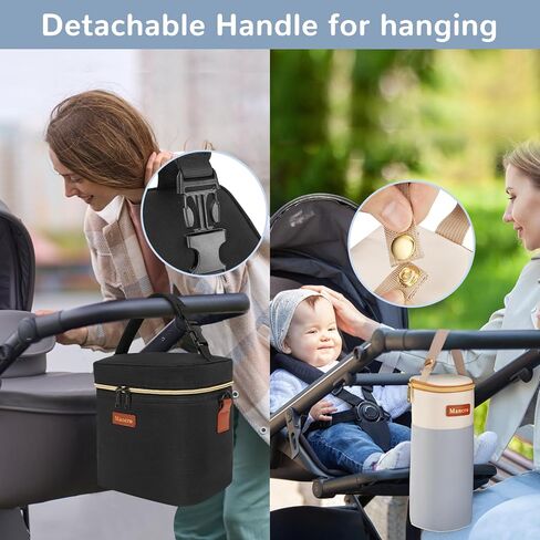 حقيبة تبريد حليب الثدي من مانكرو مع علبة ثلج، مقترنة بحقيبة تبريد زجاجات الأطفال المعزولة، مجموعة حقيبة سفر لتبريد حليب الثدي للأم المرضعة والرعاية النهارية in Kuwait