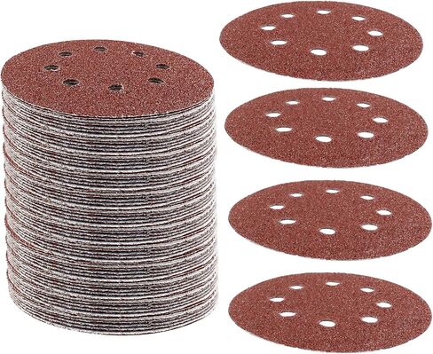 uvbws 50 Pcs Sanding Discs 5 Inch 8 Hole Sandpaper Orbital Sanding Pads 40 Grit Sanding Discs Hook and Loop Sanding Pad for Random Disc Sander in Saudi Arabia