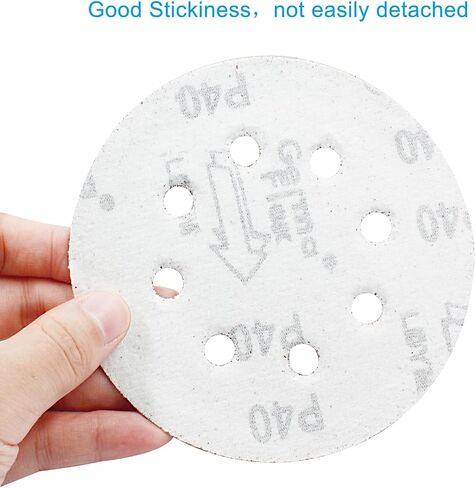 uvbws 50 Pcs Sanding Discs 5 Inch 8 Hole Sandpaper Orbital Sanding Pads 40 Grit Sanding Discs Hook and Loop Sanding Pad for Random Disc Sander in Saudi Arabia