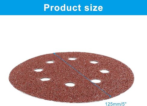 uvbws 50 Pcs Sanding Discs 5 Inch 8 Hole Sandpaper Orbital Sanding Pads 40 Grit Sanding Discs Hook and Loop Sanding Pad for Random Disc Sander in Saudi Arabia