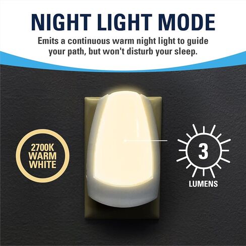 ضوء ليلي لفشل الطاقة من Westek Montauk، ​​عبوتان - قم بتوصيل ضوء ليلي متعدد الوظائف، مصباح لوحة، مصباح يدوي وضوء فشل الطاقة - عمر بطارية مصباح يدوي 12 ساعة، مثالي لانقطاع التيار الكهربائي in Kuwait