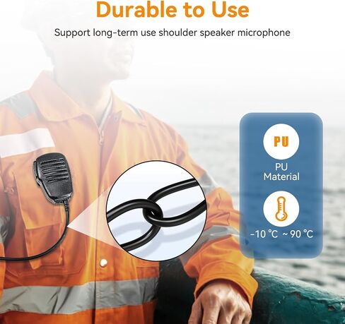 Retevis RM01 1 دبوس 3.5 مم ميكروفون مكبر صوت على الكتف، متوافق مع راديو RM01 وRT55 وRA26 VHF البحري، ومقبس صوت 3.5 مم (حزمة واحدة) in Saudi Arabia