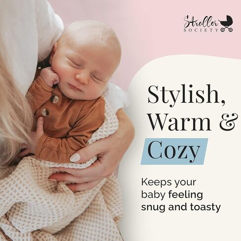 Stroller Society - Swaddles for Newborns & Toddlers, Soft Receiving Blankets Girl & Boy Can Use, Comfy Toddler Blanket & Newborn Swaddle, Cotton Waffle Blanket, Beige, 40 x 40 inches in Kuwait