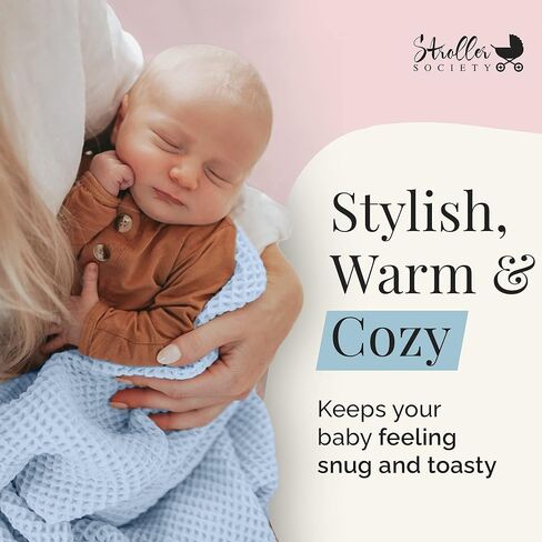 Stroller Society - Swaddles for Newborns & Toddlers, Soft Receiving Blankets Girl & Boy Can Use, Comfy Toddler Blanket & Newborn Swaddle, Cotton Waffle Blanket, Beige, 40 x 40 inches in Kuwait