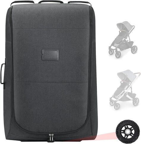 Padded Stroller Travel Bag With Wheels Compatible with UPPAbaby Cruz, Cruz V2, Vista, Vista V2, Gate Check Stroller Bag, Foldable Travel Stroller Cover-Easy Carrying with Backpack Straps in Saudi Arabia