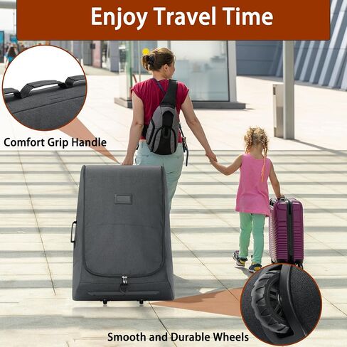 Padded Stroller Travel Bag With Wheels Compatible with UPPAbaby Cruz, Cruz V2, Vista, Vista V2, Gate Check Stroller Bag, Foldable Travel Stroller Cover-Easy Carrying with Backpack Straps in Saudi Arabia