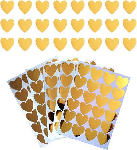 FAZHBARY 120 PCS 2" Gold Heart Wall Decals Heart Stickers for Wall Vinyl Stickers for Girls Boys Baby Bedroom Nursery Decoration in Saudi Arabia